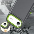 thumbnail image 6 of Allytechgroup Case Compatible with iPhone Air with Hidden Kickstand, [Military Grade Drop Protection] Soft TPU Hard PC Bumper Non-Slip Shockproof Full Protective Case, Gray+Green, 6 of 8