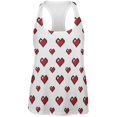 thumbnail image 1 of 8 Bit Hearts All Over Womens Racerback Tank Top, 1 of 1