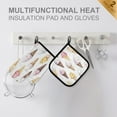 thumbnail image 4 of Yayeee Oven Mitts and Pot Holder Set of 2 Heat Resistant Kitchen Gloves Baking Hot Pad, Ice Cream Pattern, 4 of 5