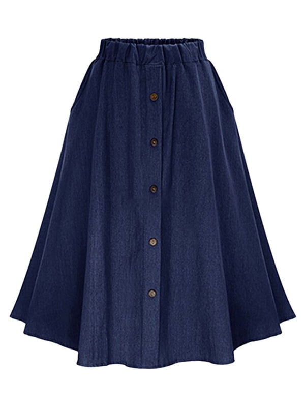 pleated button down skirt