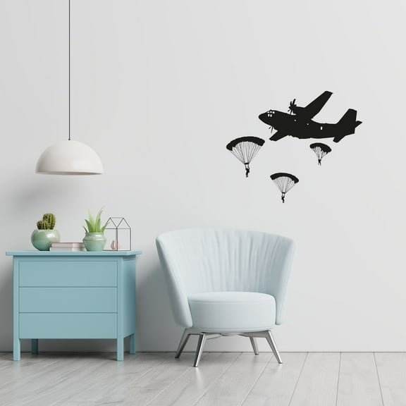 Parachute Parachutes Military Swat Team Army Men Soldier Wall Sticker Art Decal for Girls Boys Room Rooms Playroom Bedroom Gym House Home Decor Stickers Walls Art Vinyl Decoration Size (24x40 inch)