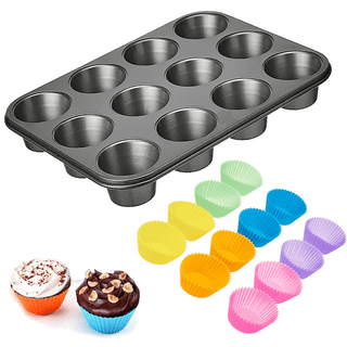 Silicone Molds [Muffin, 6 Cup] Cupcake Baking Pan - Free Paper Muffin —  Freshware
