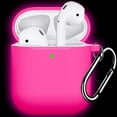 thumbnail image 1 of AirPods Case,Silicone Airpod Case Cover Compatible with Airpods 2 &1 (Front LED Visible) Nightglow Rose Red, 1 of 1
