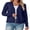 07-Navy Blue, variant on JWD Womens Cardigan Open Front Button Down Long Sleeve Knit Sweater Top Lightweight Casual Layering Cardigan Pink White L