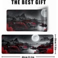 thumbnail image 3 of Japanese Desk Mat Riverside Full Moon Large Mouse Pad Gaming Mousepad Extended XL Keyboard Mat Computer Laptop Mouse Desktop Mat 31.5 X 11.8 Desk Decor, 3 of 6