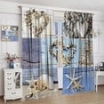 thumbnail image 4 of Starfish Beach Curtains Summer Seaside Collage Starfish Hearts Driftwood and Stone Bedroom Bathroom Living Room Kitchen Decor Rod Pocket Blackout 2 Panels 42x54in, 4 of 6