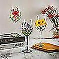 thumbnail image 5 of 420/830ml Nordic Colored Glass Cup Wine Glasses Creative Hand-painted Flowers Pattern Cup Wedding, 5 of 5