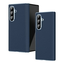 Case for Samsung Galaxy Z Fold 7, Carbon Fiber Texture Skin-Friendly Slim Back Cover with Hinge Protection, Lightweight Design, No Front Cover, Shockproof Drop-Resistant Phone Case, Blue
