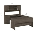 thumbnail image 7 of Bestar Ridgeley 65"W U-Shaped Computer Desk With Hutch, Medium Gray Maple, 7 of 7