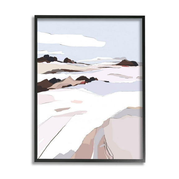 Stupell Industries Abstract Snowy Mountain Landscape Graphic Art Black Framed Art Print Wall Art, Design by Nikita Jariwala