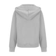 thumbnail image 4 of Wyobmus Women Zipper Hooded Sweatshirt Long Sleeve Hoodies Solid Hooded Y2K Jacket Fashion Casual Outwear Clothes Gray, 4 of 5