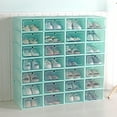 thumbnail image 1 of Contenant de Rangement Transparent Empilable Antipoussière à Rabat pour Chaussures Décoration Intérieure, 1 of 8