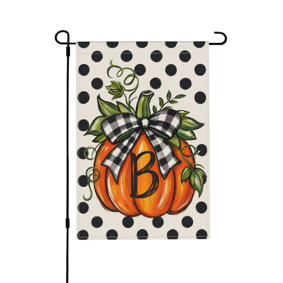 Garden Flag 12x18 inch Buffalo Plaid Pumpkin Outdoor Decor Rustic Style