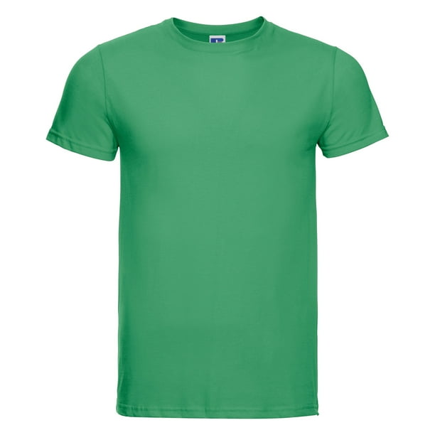 Russell - Camiseta básica de manga corta para hombre - 100% (Blanco)