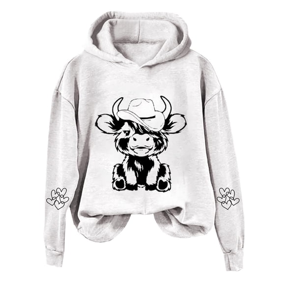 Womens Zip Up Hoodies Fall Winter Comfy Hooded Long Sleeve Mitten-Cuff Off the Shoulder Hoody Heart Print Leisure Cotton Sweatshirt Hoodies(White,L)