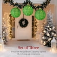 thumbnail image 2 of Best Choice Products 3-Piece Hanging Pop-Up Outdoor Christmas Ornaments, LED Lights, 8 Light Functions - Green, 2 of 7