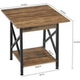 thumbnail image 3 of End Table Large 24 inch Farmhouse Industrial Design Side Table Nightstand with Storage Shelf for Living Room, Easy Assembly, Walnut, 3 of 15