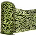 thumbnail image 1 of Vickerman 4" x 10yd Ruban Léopard Noir Velours Lime, 1 of 1