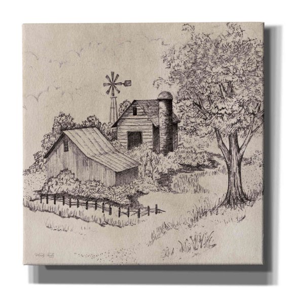 Epic Graffiti'Yesteryear On The Farm' by Cindy Jacobs, Giclee Canvas Wall Art, 12"x12"