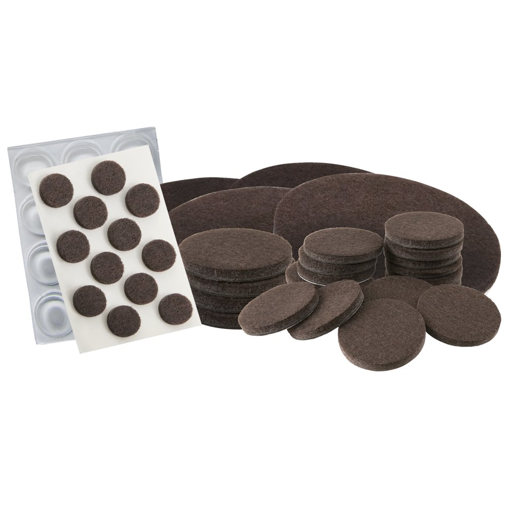 Super Sliders 48 Piece Felt Furniture Padding and Bumpers in Brown