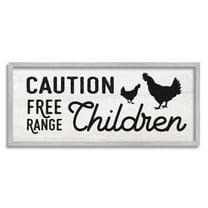 Stupell Indtries Caution Free Range Children Sign Family Farm Birds,24 x 10,Design by Daphne Polselli