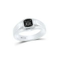 thumbnail image 1 of FB Jewels Sterling Silver Mens Round Black Color Enhanced Diamond Solitaire Ring 1/2 Cttw Size 11, 1 of 4