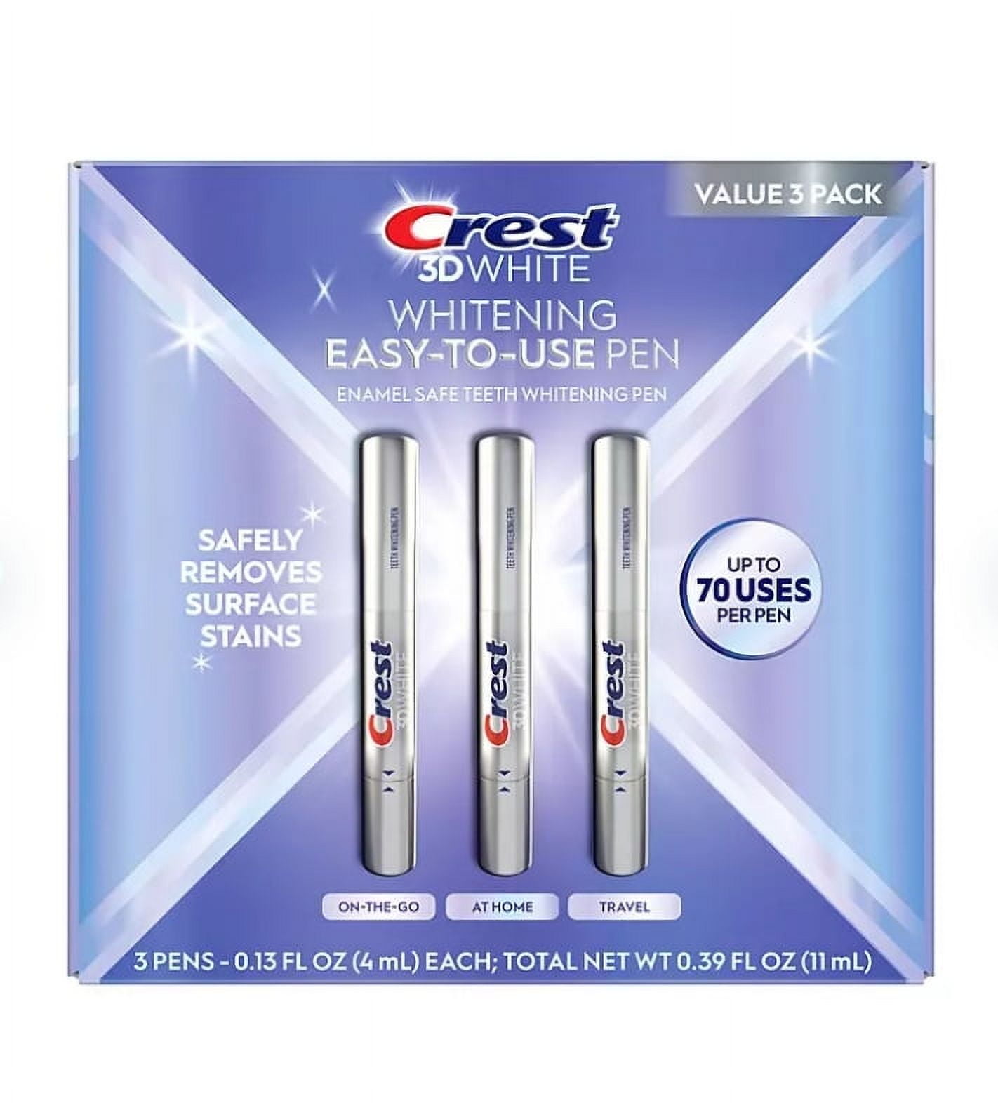 Crest 3DWhite Enamel Safe Teeth Whitening Pens, 0.13 fl. oz., 3 pk.