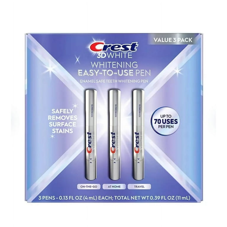 Crest 3DWhite Teeth Whitening Pen, Enamel Safe, fl oz, Pack