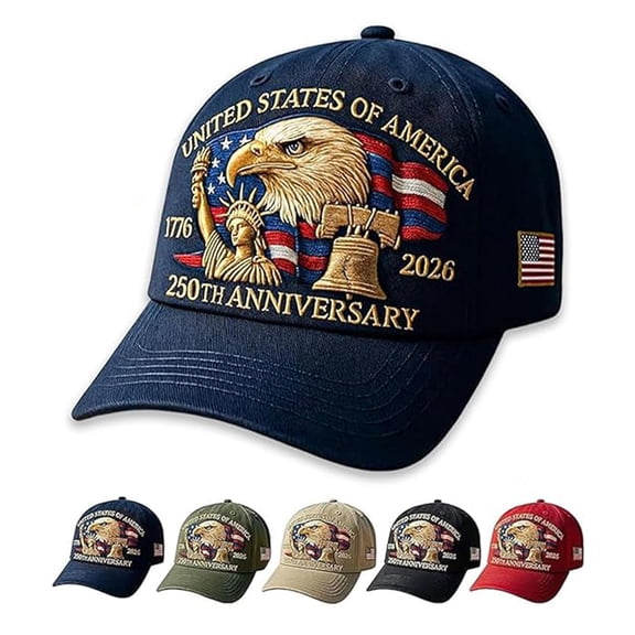 United States 250th Anniversary Celebration Hat, Adjustable Retro Bald Eagle Patriotic Cap for Men Women