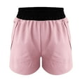 thumbnail image 4 of WTXUE Shorts for Women, Women's Sports Fitness Shorts Elastic Waist Running Anti Slip Loose Two Pants Straight-Leg Baggy Fit Activewear Short, Pink, 4 of 6