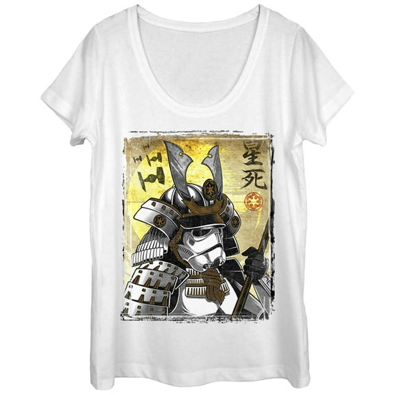 Women's Star Wars Samurai Stormtrooper  Scoop Neck White Large