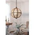 thumbnail image 3 of Table Lamp 4 - Light Wood Chandelier, Hanging Light Fixture with Adjustable Chain for Kitchen Dining Room Foyer Entryway, Bulb Not Included,Bedroom Lamp, 3 of 8