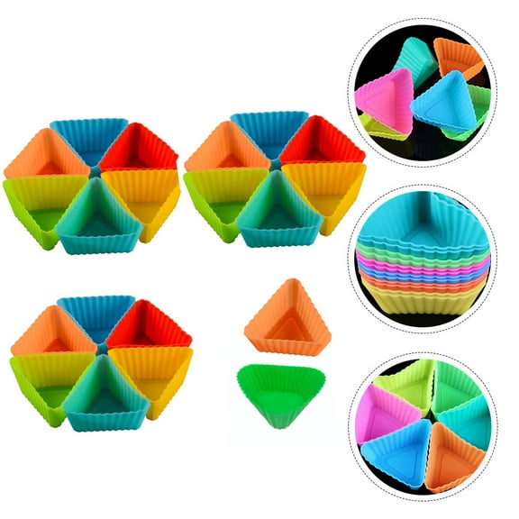 WEUVEB Triangle Mold for Baking Silicone Assorted Color 20Pcs 2.75X2.75X1.18in