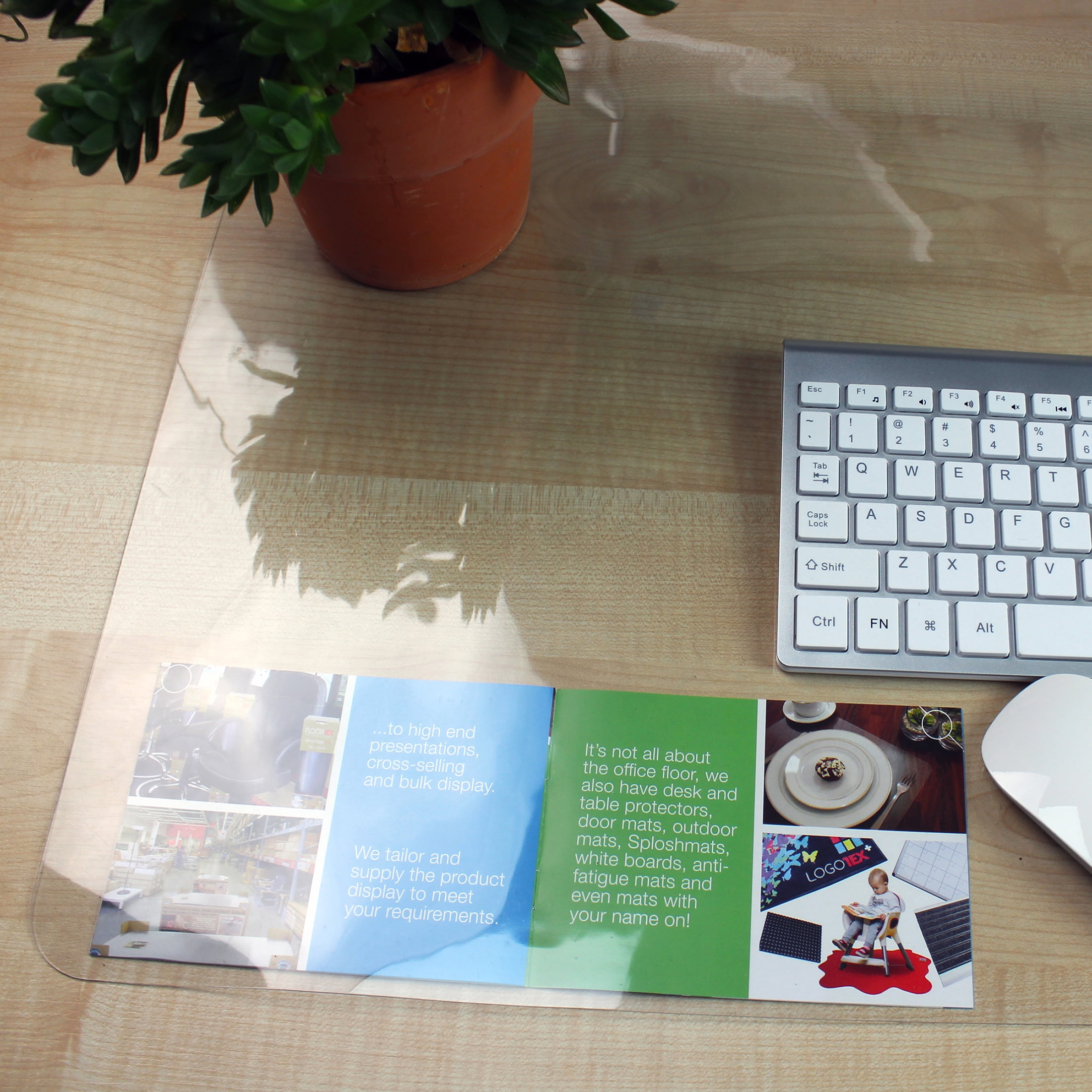 Floortex® Desktex® Crystal Clear Vinyl Rectangular Desk Pad - 20" x 36"