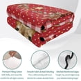 thumbnail image 4 of Quilts Twin XL Size Bedding Set, Christmas Elk Lightweight Quilted Comforter, Xmas Ball Botanical Red Checked Polka Dot Soft Reversible Bedspread Coverlet with Pillow Covers for All Season, 68" x 98", 4 of 9