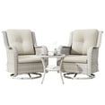 thumbnail image 7 of Meetleisure Outdoor Swivel Rocker Wicker Patio Chairs Sets of 2 with Table, Beige, 7 of 7