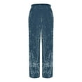 thumbnail image 2 of QATAINLAV Today Sales Wide Leg Pants for Women Elastic High Waisted Baggy Lounge Pant Casual Velvet Cozy Yoga Sweatpants Solid Color Trousers with Pockets Navy XL, 2 of 7