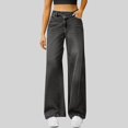 thumbnail image 2 of Audhol Womens Jeans, Jeans for Women High Waist Baggy Wide Leg Jeans Stretchy Denim Pants Stretchy Jeans for Women Black L, 2 of 5