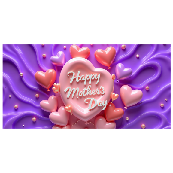 Heart Balloon Decoration Happy Mother's Day Celebration Banner Decorative Design Love Theme Party Decoration for Family Gathering Home Decor Special Event