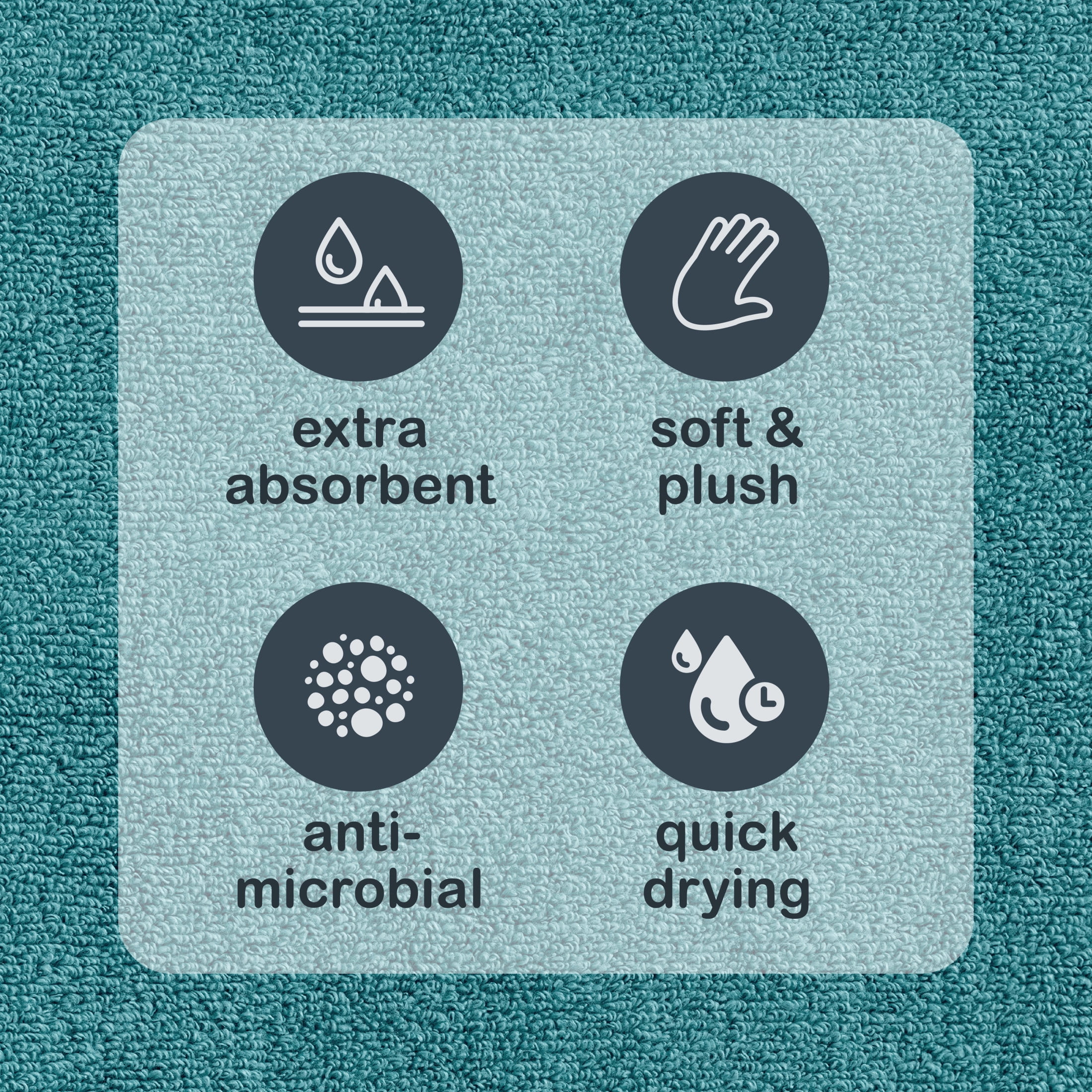 Mainstays Performance Cotton 2-Piece Bath Sheet Set, Oversized Super Soft Quick Dry Fade Resistant, Solid Cool Water
