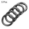 thumbnail image 3 of GFDYREE 28x20x4mm Spring Gate O Rings, 5 Pack Round Snap Clip Zinc Alloy for Keyrings Buckle, Black, 3 of 5