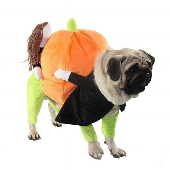 Pumpkin Mon Halloween Pet Dog Costume, Orange - Small