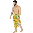 thumbnail image 3 of HAPPY BAY Men's Swim Trunk Bathing Suit Sarong Pareo Beach Wrap One Size Tangerine, Floral Hibiscus Palm Tree Summer Vacation Party, 3 of 5