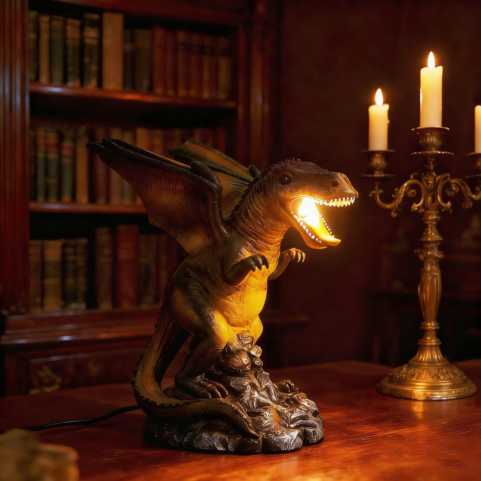Dinosaur Night Light for Ki-ds, USB Powered Nursery Desk Lamp, Dinosaur Figurine Bedside Decor, Gift for Bo-ys Gi-rls Ki-ds Room