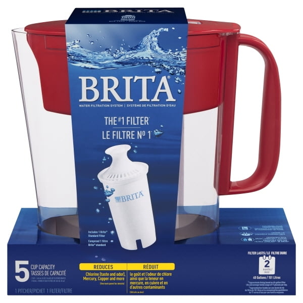 Brita Metro Water Filter Pitcher Red 5 Cup SEALED