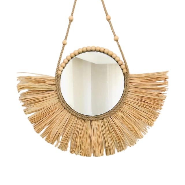 pitrice Miroir Rond Marocain Fait à la Main Décor Authentique Se Suspend Miroir Moitié Inférieure
