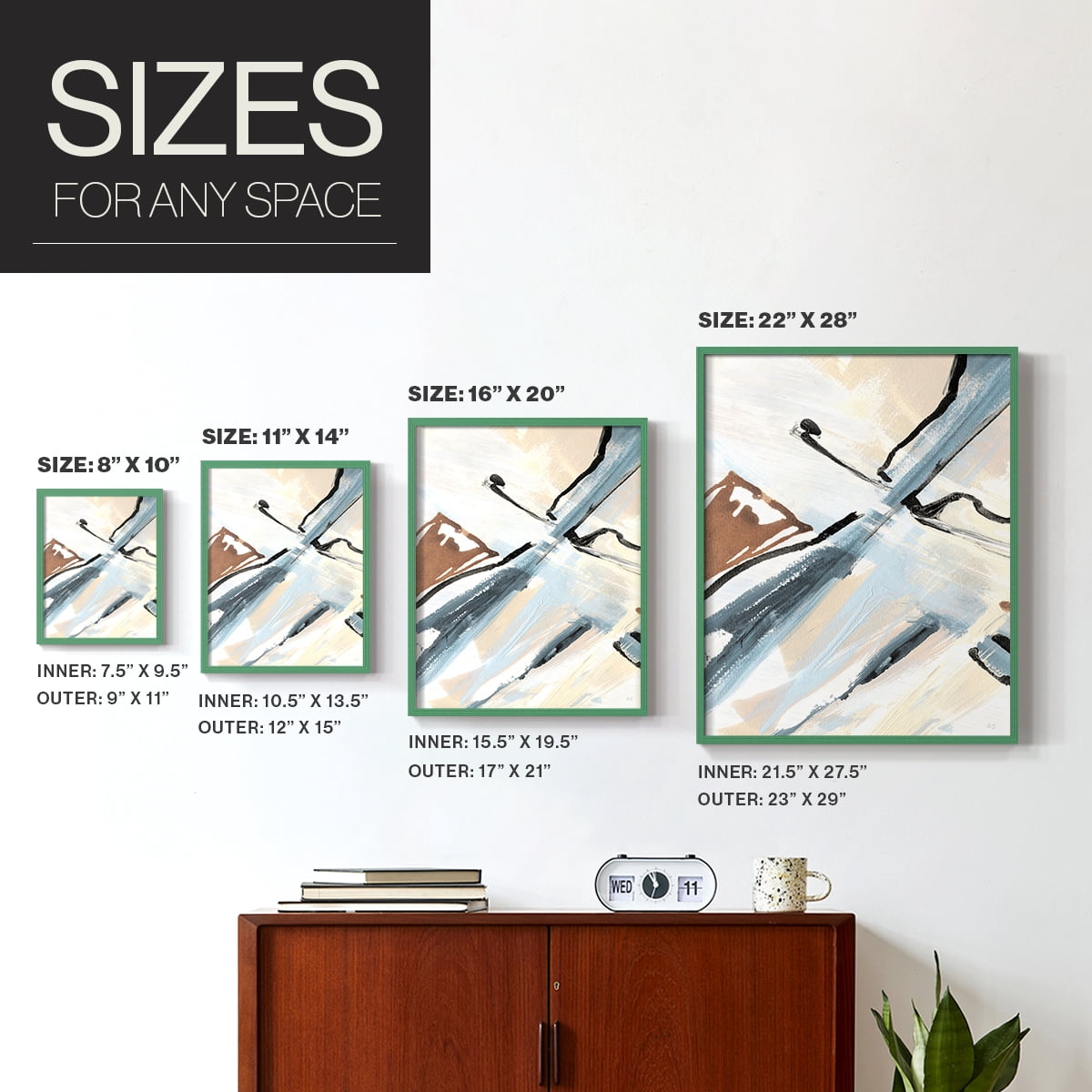 Dancing Wind Revisit I Framed Print in Green Solid Wood Framed Print No Nail Hanging