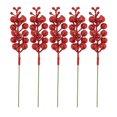 thumbnail image 5 of 5Pcs Artificial Berry Picks, Christmas Berry Stems, Berry Sprigs for Christmas Tree, Glitter Berry Branches for Xmas Garland Wreath, Faux Berry Picks for Vase Filler and Centerpiece Decor, 5 of 6