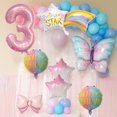 thumbnail image 4 of JKGOO Set de globos rosa de mariposa para cumpleaños, número 3 de 81 cm, 4 of 5