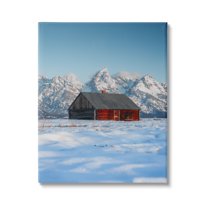 Stupell Industries Cabin in Snowy Mountains Landscape Photography Gallery Wrapped Canvas Art Print Wall Art, 16 x 20